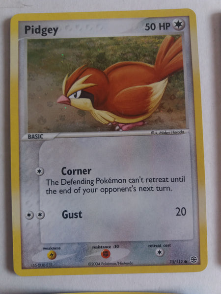 73/112 Pidgey Rev Holo EX Fire Red Leaf Green Set Nr Mint – Mint