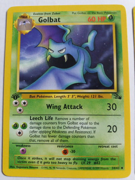 34/62 Golbat 1st Edition “Fossil” Nr. Mint – Mint