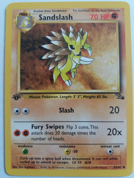 41/62 Sandslash 1st Edition “Fossil” Nr. Mint – Mint