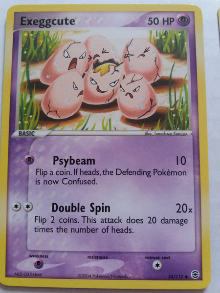 33/112 Exeggcute Non Holo EX Fire Red Leaf Green Set Nr Mint – Mint