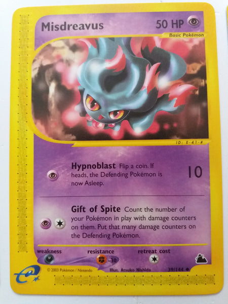 39/144 Misdreavus Uncommon Non Holo Skyridge Set Nr Mint - Mint