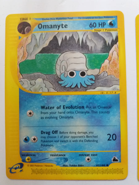 41/144 Omanyte Uncommon Non Holo Skyridge Set Nr Mint - Mint