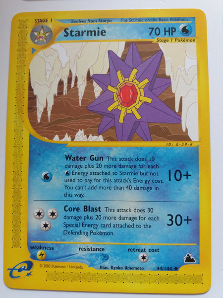 44/144 Starmie Uncommon Non Holo Skyridge Set Nr Mint - Mint