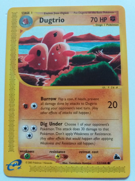 52/144 Dugtrio Common Non Holo Skyridge Set Nr Mint - Mint