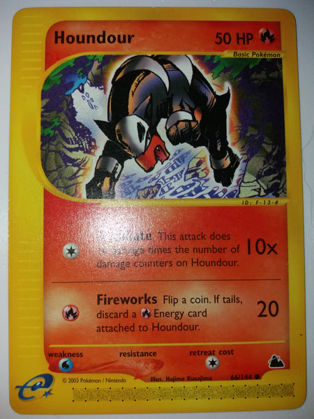 66/144 Houndour Common Non Holo Skyridge Set Nr Mint - Mint