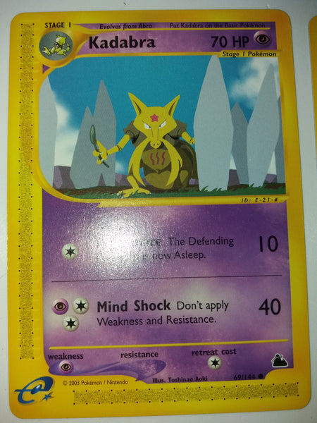 69/144 Kadabra Common Non Holo Skyridge Set Nr Mint - Mint