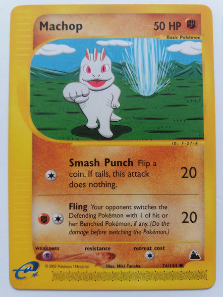 74/144 Machop Common Non Holo Skyridge Set Nr Mint - Mint