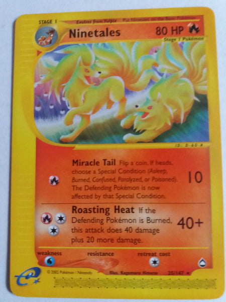 25/147 Ninetales Rare Aquapolis Nr Mint – Mint