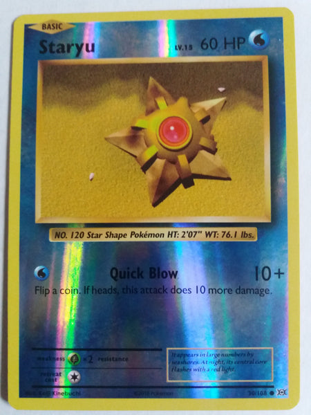 30/108 Staryu “Evolutions” Reverse Holo Nr. Mint – Mint