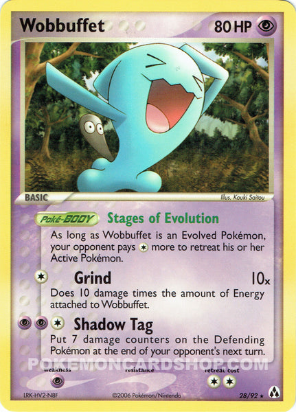 28/92 Wobbuffet Uncommon Ex Legend Maker Set Nr Mint - Mint