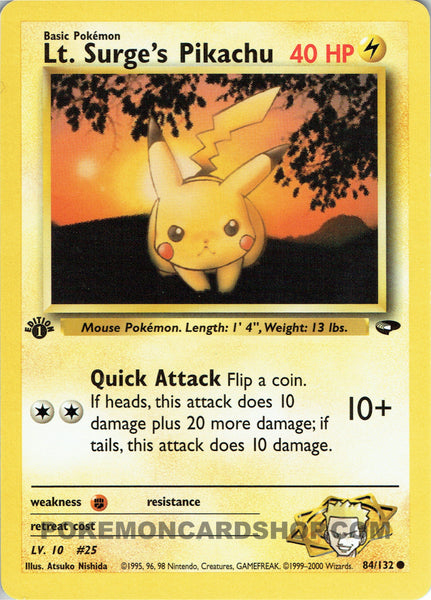 84/132 1st Ed Lt Surge's Pikachu Gym Challenge Set